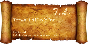 Torma Lóránt névjegykártya